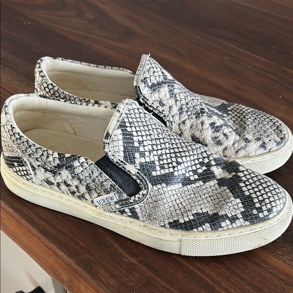 J.Crew Snake Print Slip-On Sneakers